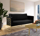 Casa Velvet Contemporary Sofa - Modern Design with Soft Touch, Chrome Frame, and Eye-Catching Style