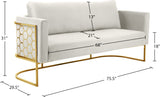 Casa Velvet Contemporary Sofa - Modern Design with Soft Touch, Chrome Frame, and Eye-Catching Style