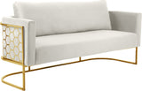 Casa Velvet Contemporary Sofa - Modern Design with Soft Touch, Chrome Frame, and Eye-Catching Style