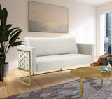Casa Velvet Contemporary Sofa - Modern Design with Soft Touch, Chrome Frame, and Eye-Catching Style