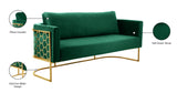 Casa Velvet Contemporary Sofa - Modern Design with Soft Touch, Chrome Frame, and Eye-Catching Style