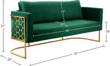 Casa Velvet Contemporary Sofa - Modern Design with Soft Touch, Chrome Frame, and Eye-Catching Style