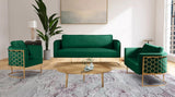 Casa Velvet Contemporary Sofa - Modern Design with Soft Touch, Chrome Frame, and Eye-Catching Style