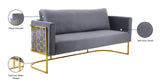 Casa Velvet Contemporary Sofa - Modern Design with Soft Touch, Chrome Frame, and Eye-Catching Style