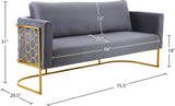 Casa Velvet Contemporary Sofa - Modern Design with Soft Touch, Chrome Frame, and Eye-Catching Style