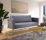 Casa Velvet Contemporary Sofa - Modern Design with Soft Touch, Chrome Frame, and Eye-Catching Style