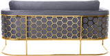 Casa Velvet Contemporary Sofa - Modern Design with Soft Touch, Chrome Frame, and Eye-Catching Style