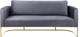 Casa Velvet Contemporary Sofa - Modern Design with Soft Touch, Chrome Frame, and Eye-Catching Style