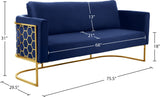 Casa Velvet Contemporary Sofa - Modern Design with Soft Touch, Chrome Frame, and Eye-Catching Style
