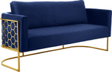 Casa Velvet Contemporary Sofa - Modern Design with Soft Touch, Chrome Frame, and Eye-Catching Style
