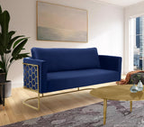Casa Velvet Contemporary Sofa - Modern Design with Soft Touch, Chrome Frame, and Eye-Catching Style