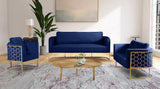 Casa Velvet Contemporary Sofa - Modern Design with Soft Touch, Chrome Frame, and Eye-Catching Style