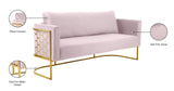 Casa Velvet Contemporary Sofa - Modern Design with Soft Touch, Chrome Frame, and Eye-Catching Style