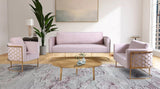 Casa Velvet Contemporary Sofa - Modern Design with Soft Touch, Chrome Frame, and Eye-Catching Style