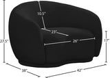 Hyde Contemporary Chair - Plush Rounded Back in Soft Boucle Upholstery for Stylish Living Spaces