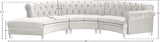 Anabella Contemporary 3pc Sectional with Deep Tufting and Chrome Nailheads for Elegant Living Spaces