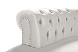 Anabella Contemporary 3pc Sectional with Deep Tufting and Chrome Nailheads for Elegant Living Spaces