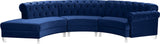 Anabella Contemporary 3pc Sectional with Deep Tufting and Chrome Nailheads for Elegant Living Spaces