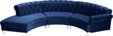 Anabella Contemporary 3pc Sectional with Deep Tufting and Chrome Nailheads for Elegant Living Spaces