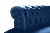 Anabella Contemporary 3pc Sectional with Deep Tufting and Chrome Nailheads for Elegant Living Spaces