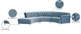 Anabella Contemporary 3pc Sectional with Deep Tufting and Chrome Nailheads for Elegant Living Spaces