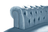 Anabella Contemporary 3pc Sectional with Deep Tufting and Chrome Nailheads for Elegant Living Spaces