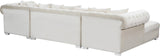 Presley Contemporary 3pc. Sectional with Deep Tufting & Gold Chrome Legs for Luxurious Comfort