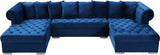 Presley Contemporary 3pc. Sectional with Deep Tufting & Gold Chrome Legs for Luxurious Comfort