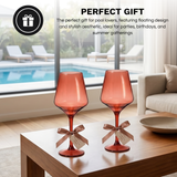 Floating Wine Glasses for Pool - Set of 2-15 OZ (Muted Red)