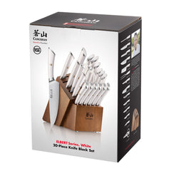 ELBERT Series 20-Piece Knife Block Sets, Forged German Steel, Acacia Block