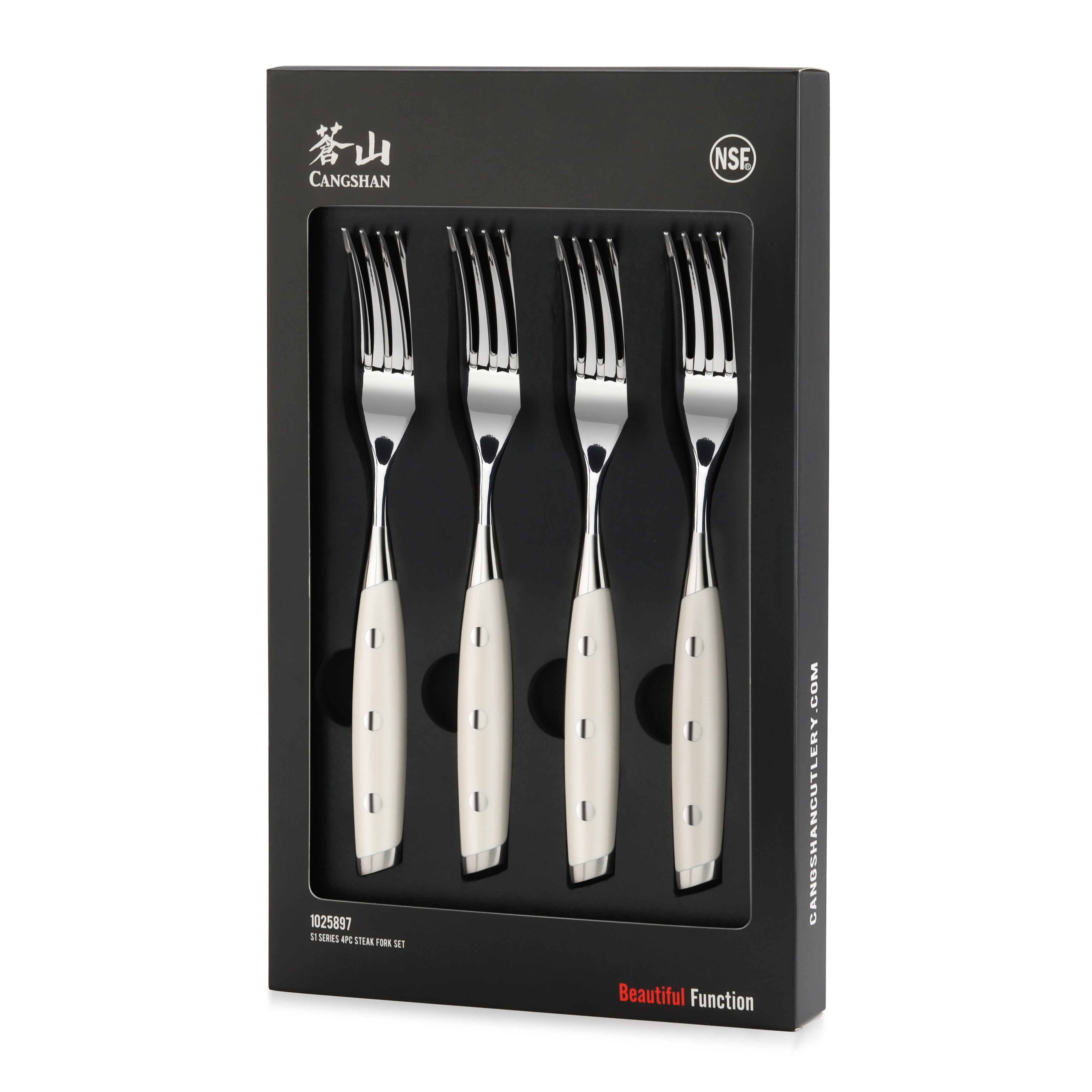 S1 Series 4-Piece Steak Fork Set, S/S 18/10 Forged German Steel, 1025897