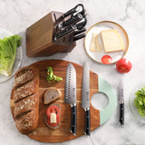 HELENA Series 8-Piece Knife Block Set, Forged German Steel, Acacia Block