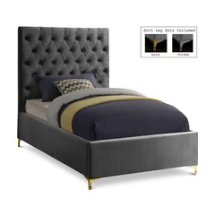 Cruz Velvet Twin Bed