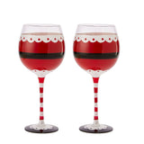 Santa's Elf Stemmed Wine & Water Glasses - Set of 2