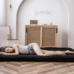 MAXYOYO Japanese Futon  floor Mattress, Twin-Queen size Futon Mattress, Black