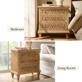 Colombo 3-Drawer Nightstand with Built-In Outlets(Optional Types)