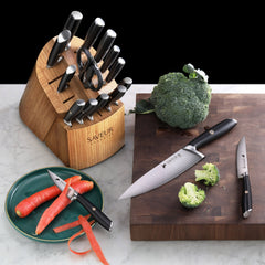 Saveur Selects 17-Piece Knife Block Set, Forged German Steel, 1026320