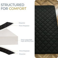 MAXYOYO 6" Extra Thick Floor Futon Mattress, Diamond Quilting, Black