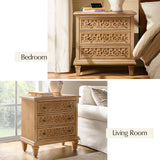 Colombo 3-Drawer Nightstand with Built-In Outlets(Optional Types)
