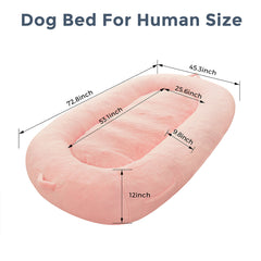 MAXYOYO Human Dog Bed, Faux Fur Giant Bean Bag Bed for Humans and Pets, Pink