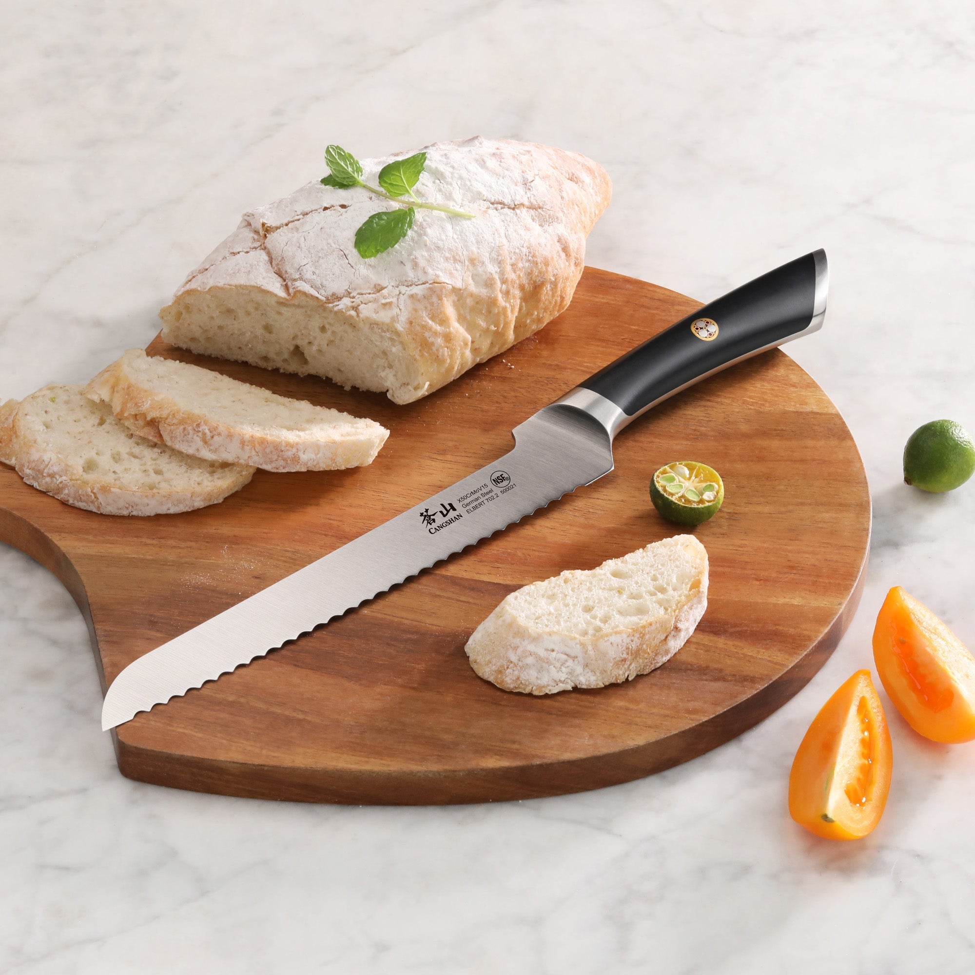 ELBERT Series 8-Inch Offset Bread Knife, Forged German Steel