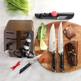 HELENA Series 8-Piece Knife Block Set, Forged German Steel, Acacia Block