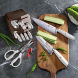 L & L1 Series 12-Piece Knife Block Set with 4 Steak Knives, Forged German Steel