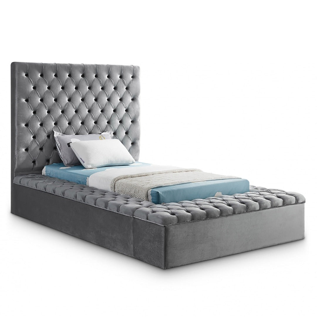 Bliss Velvet Twin Bed