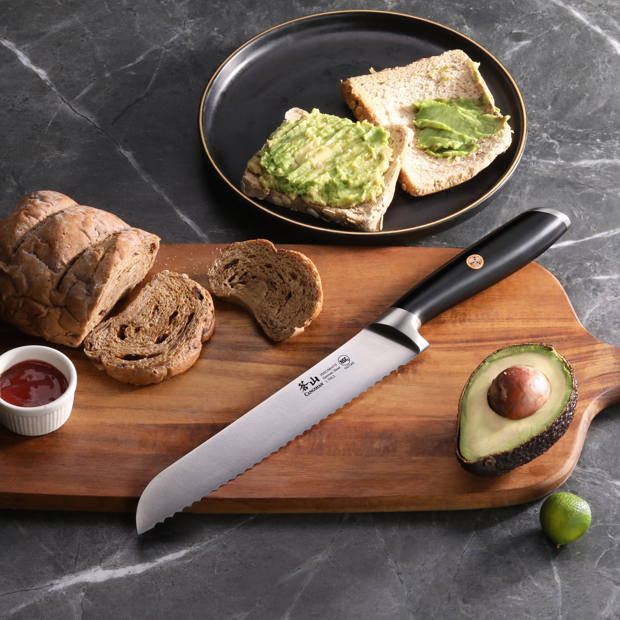 L & L1 Series 8-Inch Bread Knife, Forged German Steel