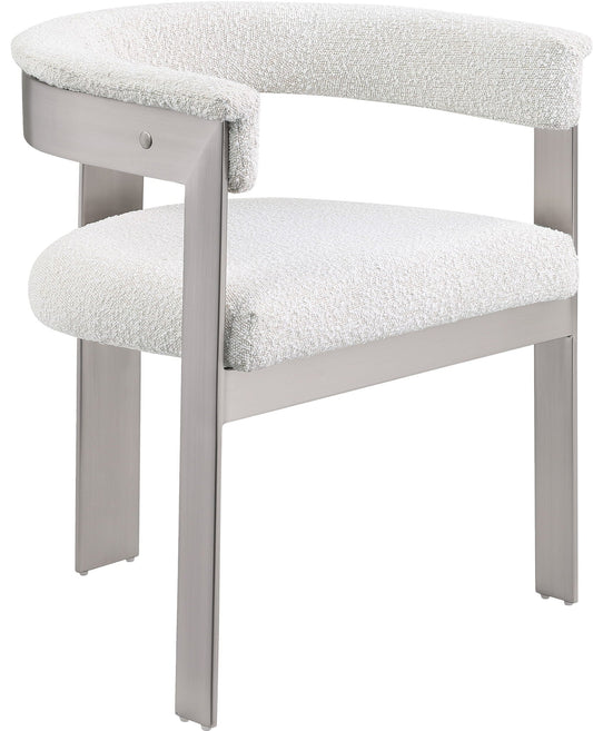 Romeo - Boucle Dining Chair With Silver Base (Set of 2)