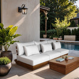 Mirella - 3 Piece Water Resistant Fabric Upholstered Outdoor Patio Modular Sofa