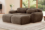 MELLOW 80" Loveseat with 2 Ottomans