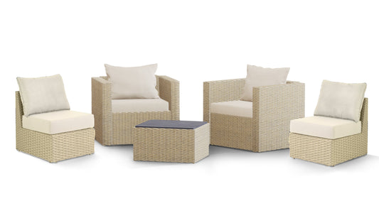 Transformer Patio Conversation Set - Modular 3 Piece to 5