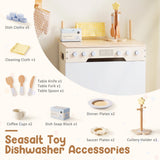 ROBUD Toy Wooden Dishwasher Playset